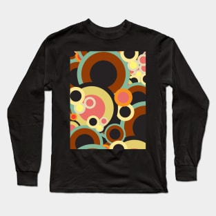 Groovy Retro circles pattern Abstract Mid Century color palette Long Sleeve T-Shirt